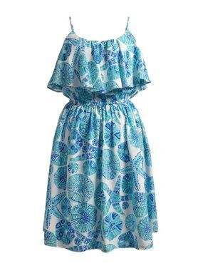 ​Lilly Pulitzer Target Dress Medium M Nosie Posey Blue Starfish Flounce Sundress